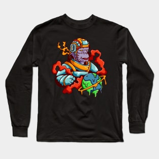 the astronaut monkey Long Sleeve T-Shirt